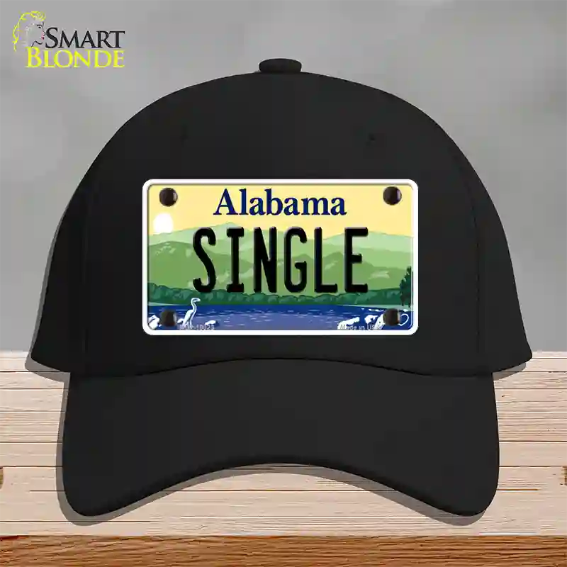 Single Alabama Novelty License Plate Hat Cotton / Black