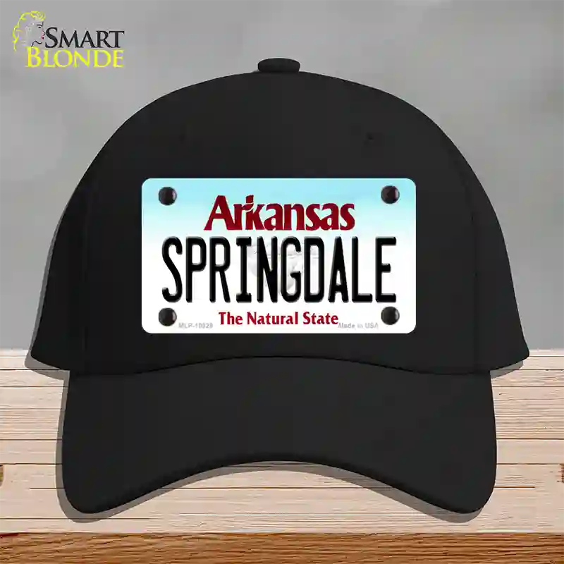 Springdale Arkansas Novelty License Plate Hat Cotton / Black