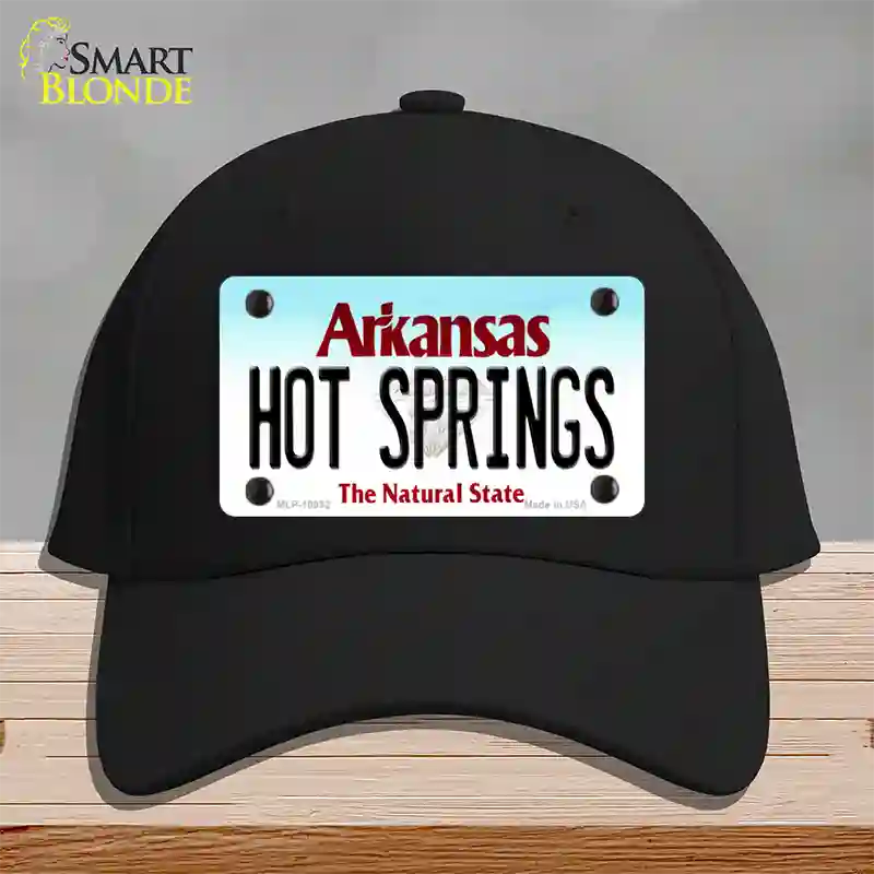 Hot Springs Arkansas Novelty License Plate Hat Cotton / Black