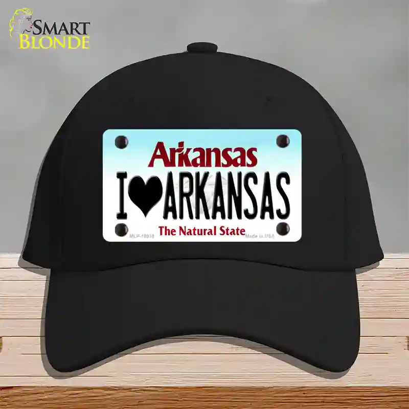 I Love Arkansas Novelty License Plate Hat Cotton / Black