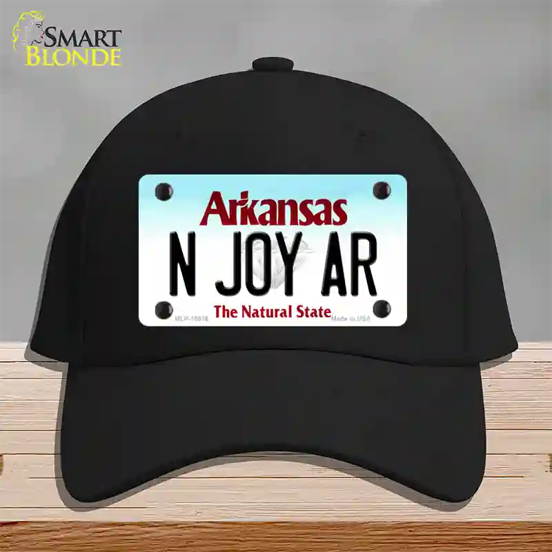 N Joy AR Arkansas Novelty License Plate Hat Cotton / Black