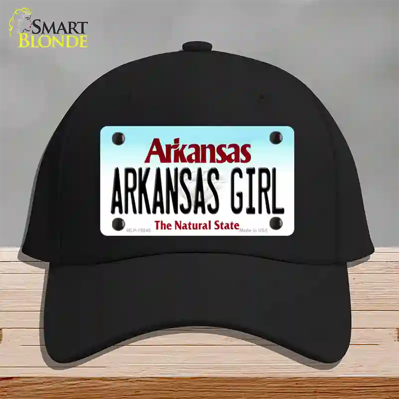 Arkansas Girl Arkansas Novelty License Plate Hat Cotton / Black