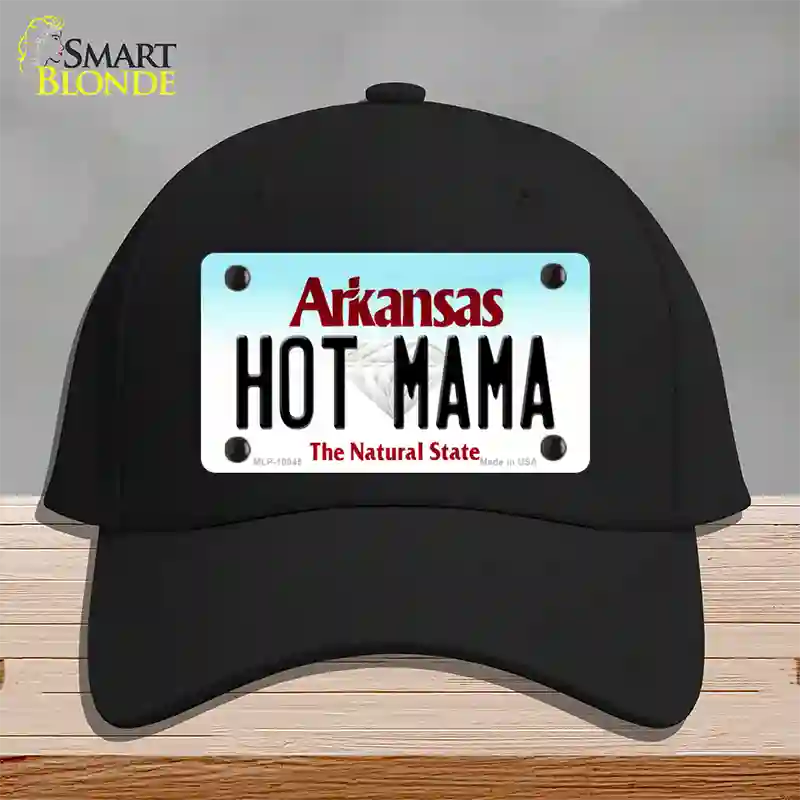 Hot Mama Arkansas Novelty License Plate Hat Cotton / Black