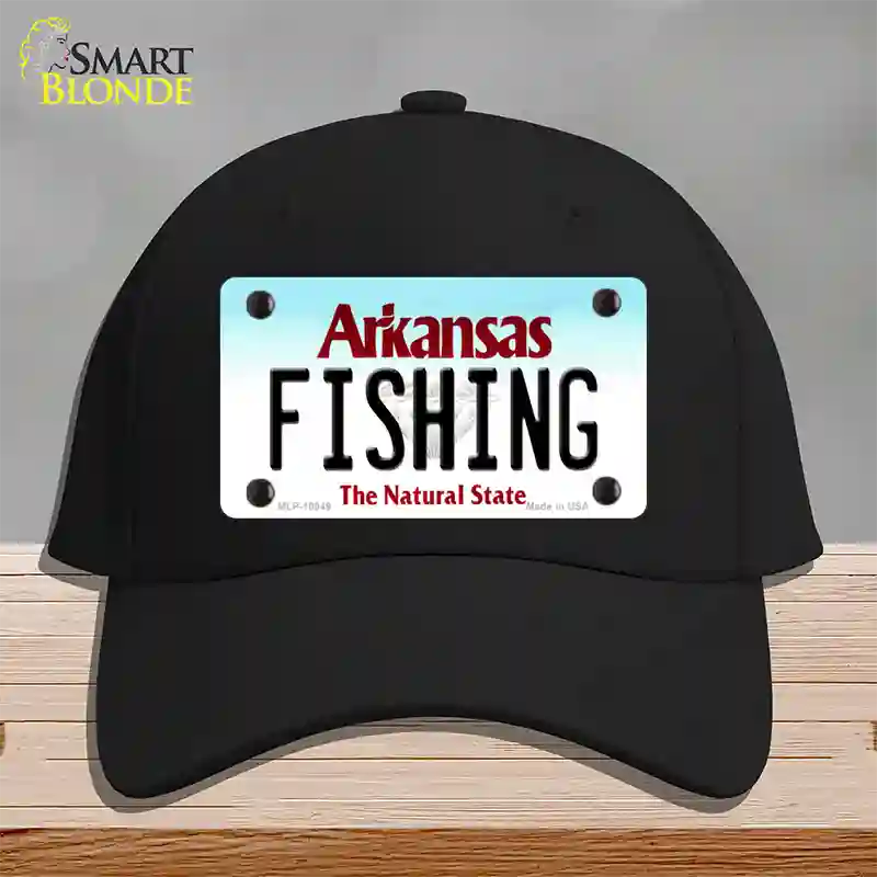 Fishing Arkansas Novelty License Plate Hat Cotton / Black