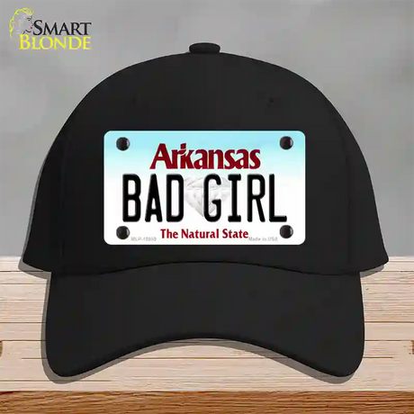 Bad Girl Arkansas Novelty License Plate Hat Cotton / Black