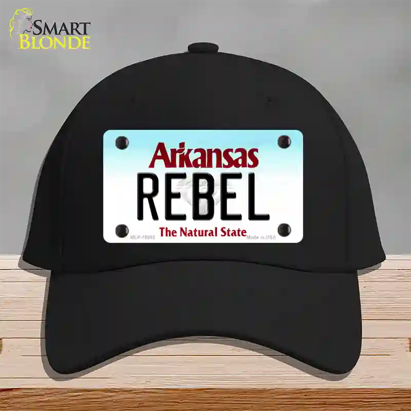 Rebel Arkansas Novelty License Plate Hat Cotton / Black