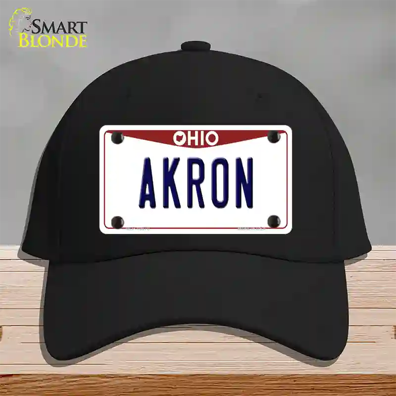 Akron Ohio Novelty License Plate Hat Cotton / Black