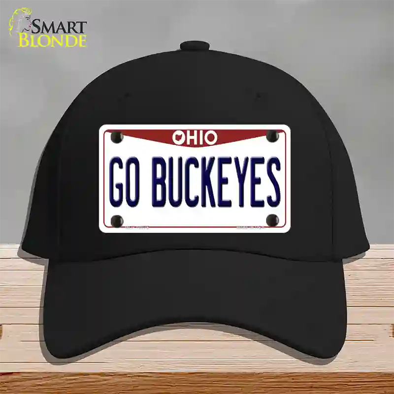 Go Buckeyes Ohio Novelty License Plate Hat Cotton / Black