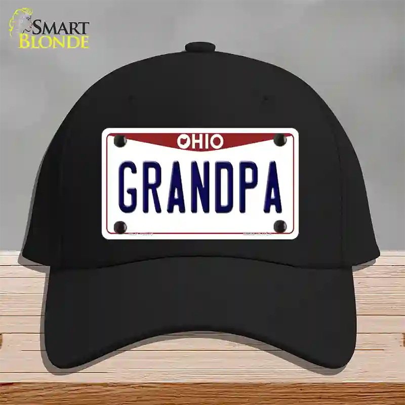 Grandpa Ohio Novelty License Plate Hat Cotton / Black