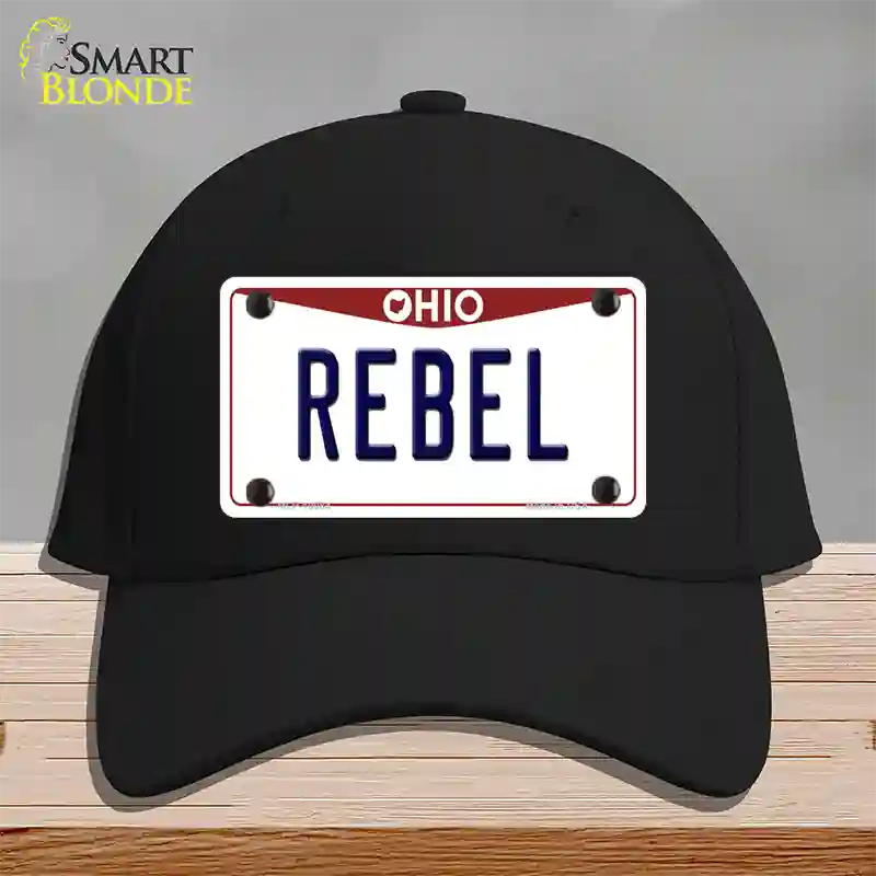 Rebel Ohio Novelty License Plate Hat Cotton / Black