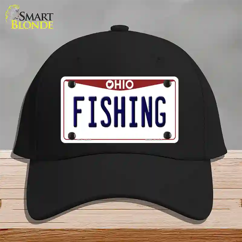 Fishing Ohio Novelty License Plate Hat Cotton / Black