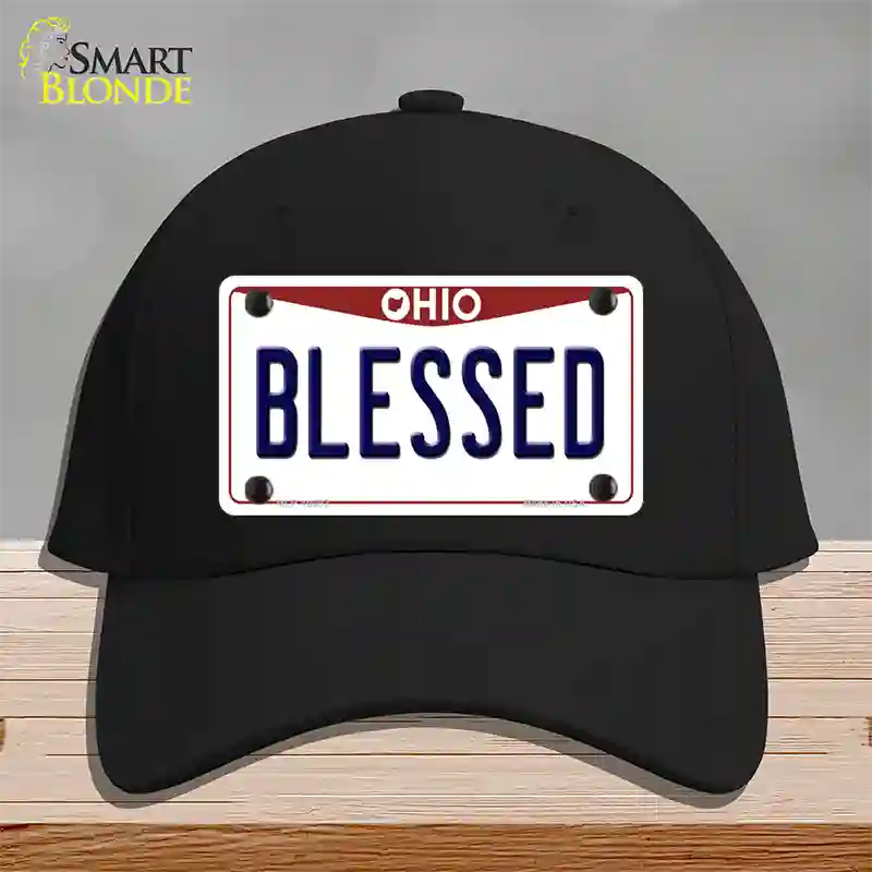 Blessed Ohio Novelty License Plate Hat Cotton / Black