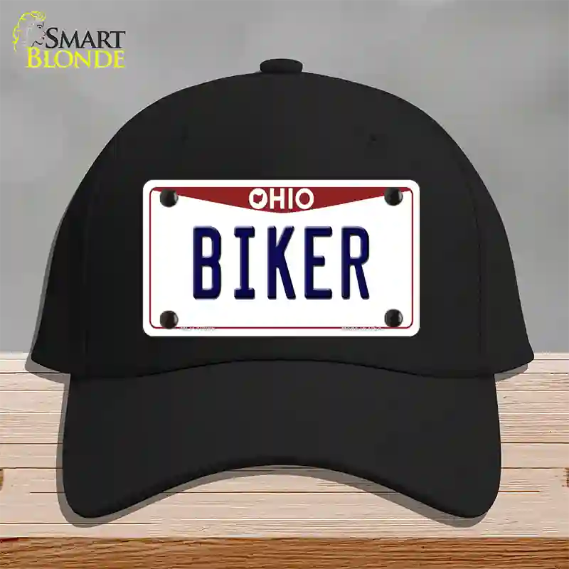 Biker Ohio Novelty License Plate Hat Cotton / Black