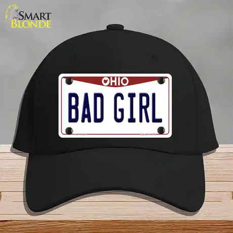 Bad Girl Ohio Novelty License Plate Hat Cotton / Black