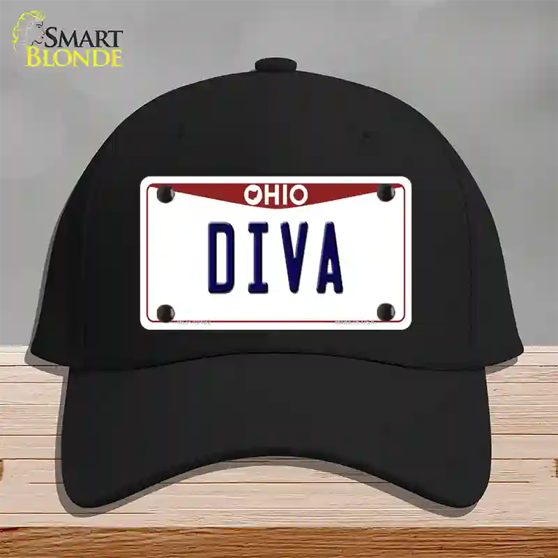 Diva Ohio Novelty License Plate Hat Cotton / Black