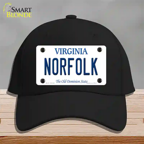 Norfolk Virginia Novelty License Plate Hat Cotton / Black