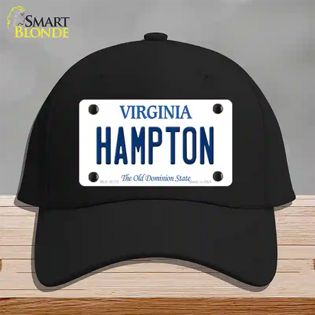 Hampton Virginia Novelty License Plate Hat Cotton / Black