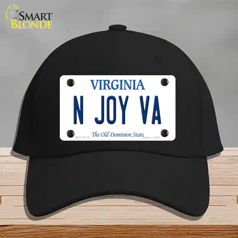 N Joy VA Virginia Novelty License Plate Hat Cotton / Black