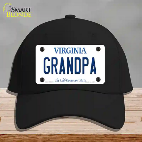 Grandpa Virginia Novelty License Plate Hat Cotton / Black