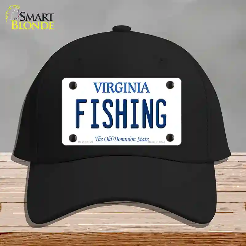 Fishing Virginia Novelty License Plate Hat Cotton / Black