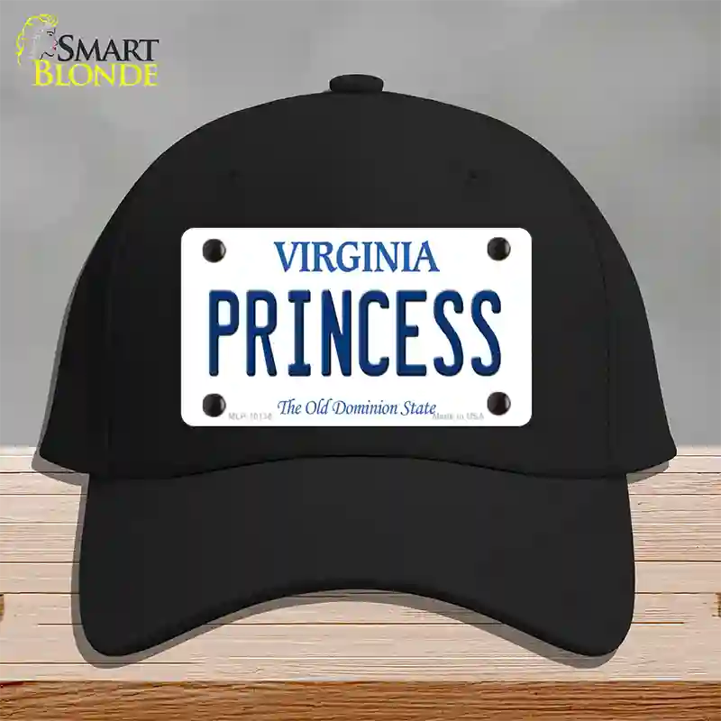 Princess Virginia Novelty License Plate Hat Cotton / Black