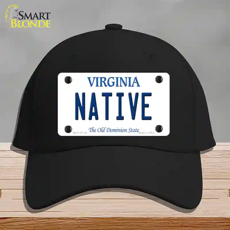 Native Virginia Novelty License Plate Hat Cotton / Black