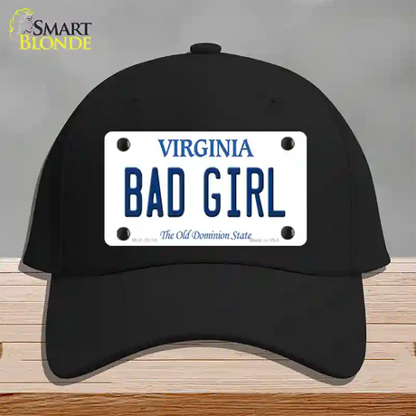 Bad Girl Virginia Novelty License Plate Hat Cotton / Black