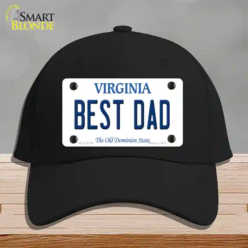 Best Dad Virginia Novelty License Plate Hat Cotton / Black