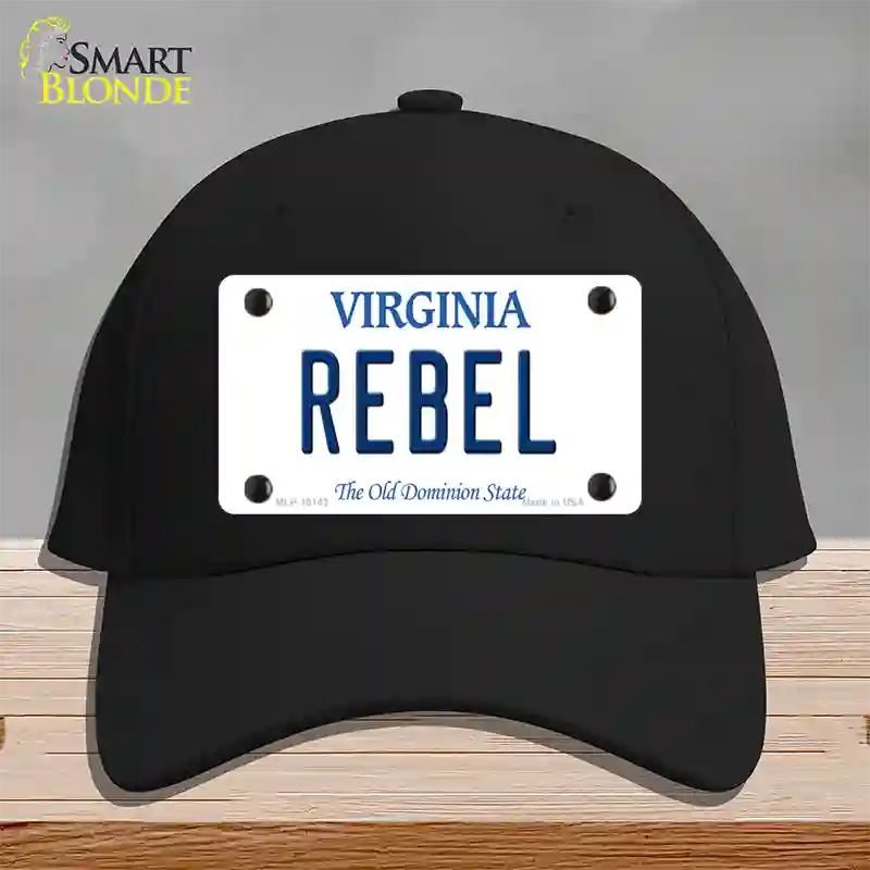 Rebel Virginia Novelty License Plate Hat Cotton / Black