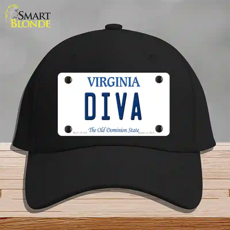 Diva Virginia Novelty License Plate Hat Cotton / Black