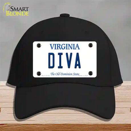 Diva Virginia Novelty License Plate Hat Cotton / Black