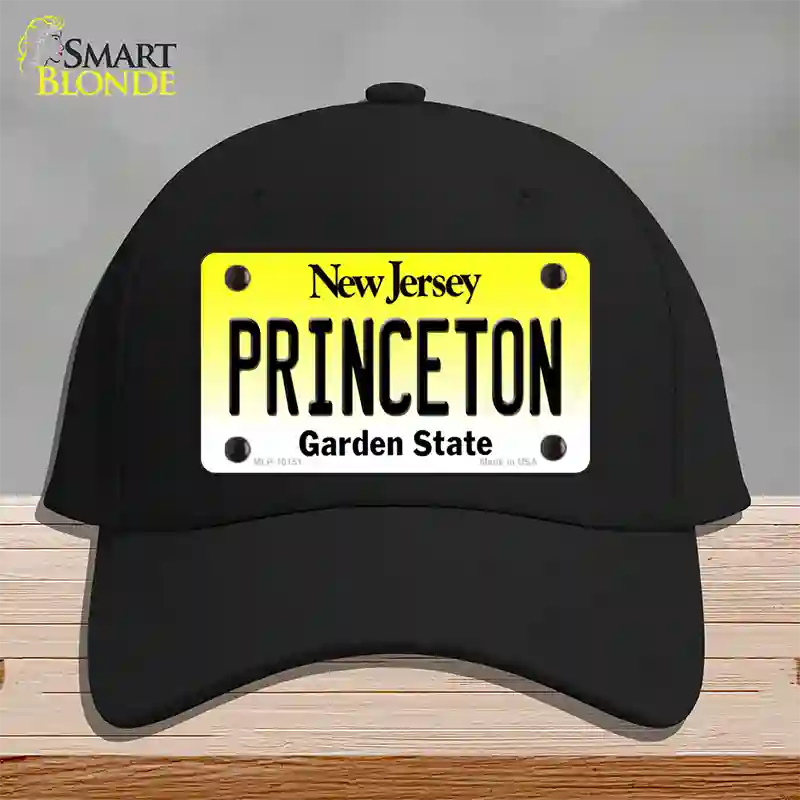 Princeton New Jersey Novelty License Plate Hat Cotton / Black