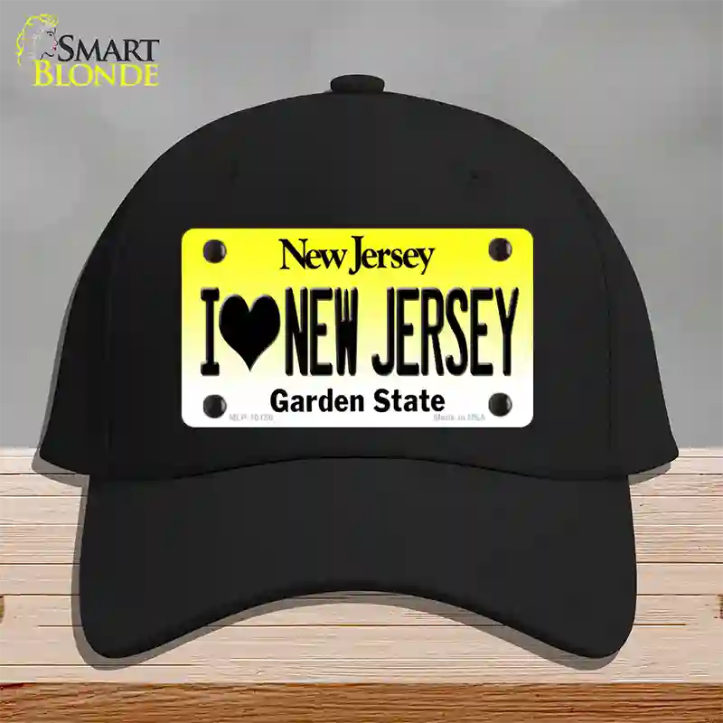 I Love New Jersey Novelty License Plate Hat Cotton / Black