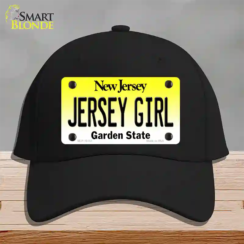 Jersey Girl New Jersey Novelty License Plate Hat Cotton / Black