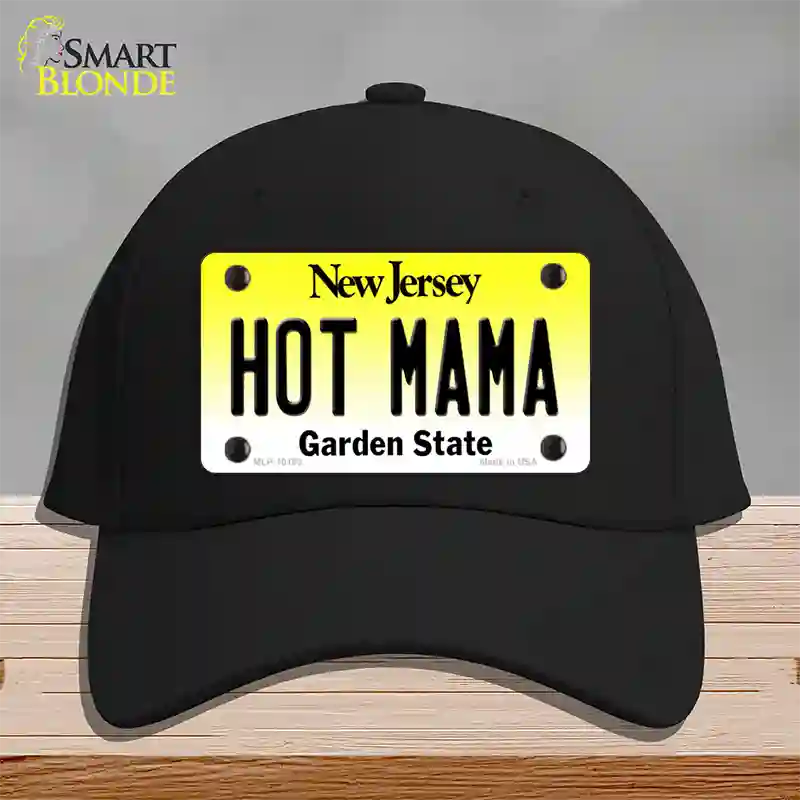 Hot Mama New Jersey Novelty License Plate Hat Cotton / Black