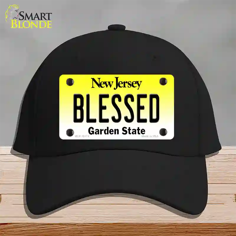 Blessed New Jersey Novelty License Plate Hat Cotton / Black