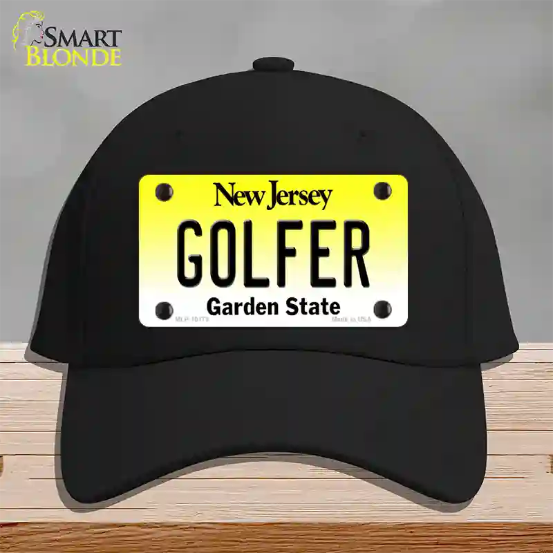 Golfer New Jersey Novelty License Plate Hat Cotton / Black