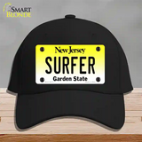 Surfer New Jersey Novelty License Plate Hat Cotton / Black