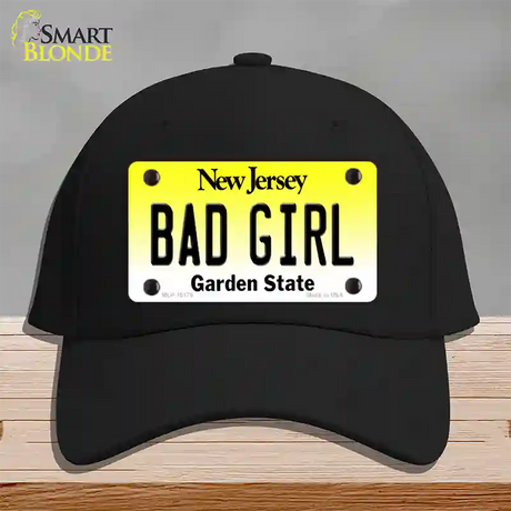 Bad Girl New Jersey Novelty License Plate Hat Cotton / Black