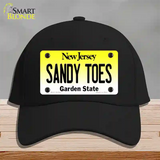 Sandy Toes New Jersey Novelty License Plate Hat Cotton / Black