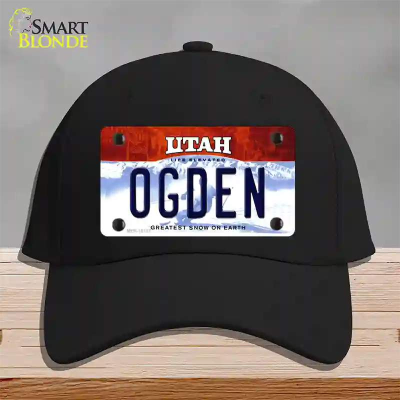 Ogden Utah Novelty License Plate Hat Cotton / Black