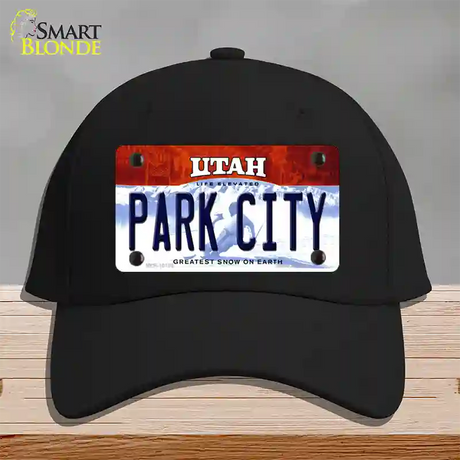 Park City Utah Novelty License Plate Hat Cotton / Black