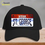 St George Utah Novelty License Plate Hat Cotton / Black