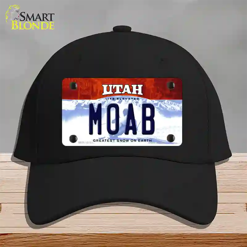 Moab Utah Novelty License Plate Hat Cotton / Black