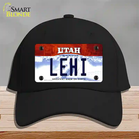 Lehi Utah Novelty License Plate Hat Cotton / Black