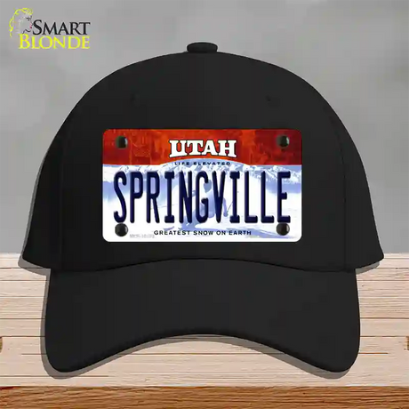 Springville Utah Novelty License Plate Hat Cotton / Black