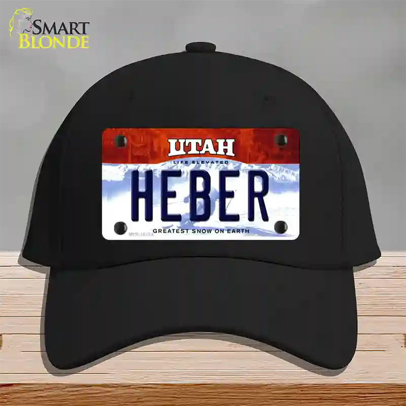 Heber Utah Novelty License Plate Hat Cotton / Black