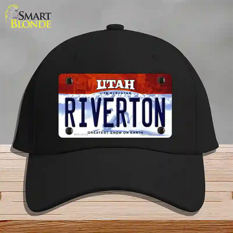 Riverton Utah Novelty License Plate Hat Cotton / Black