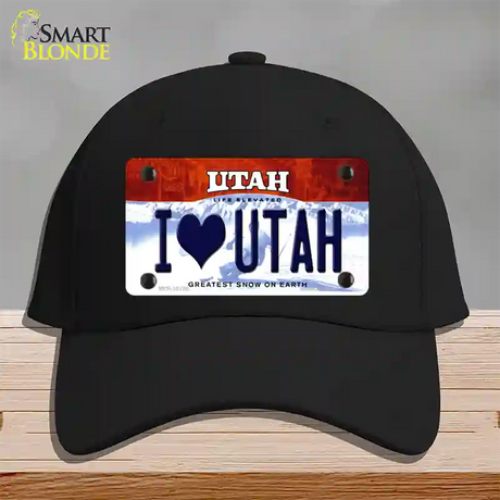 I Love Utah Novelty License Plate Hat Cotton / Black