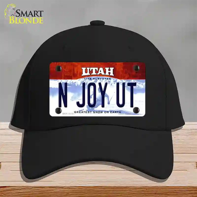 N Joy UT Utah Novelty License Plate Hat Cotton / Black